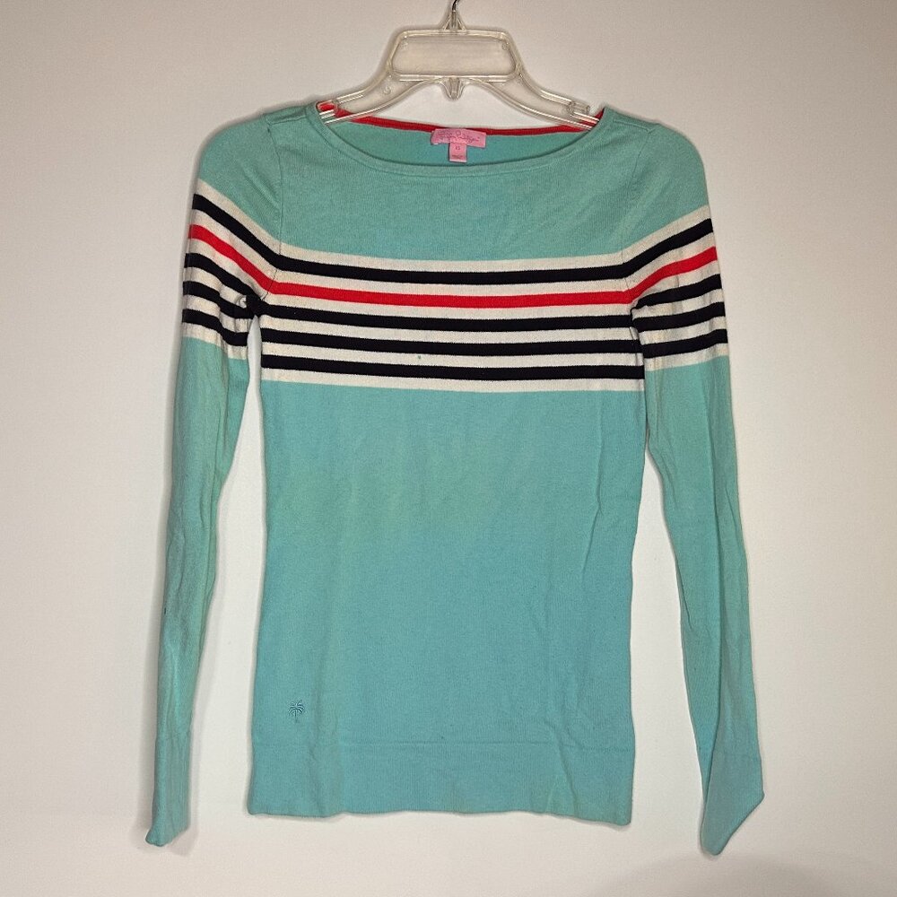 Lilly Pulitzer Multi-Color Long Sleeve Sweater Shirt Women Size XS (read)